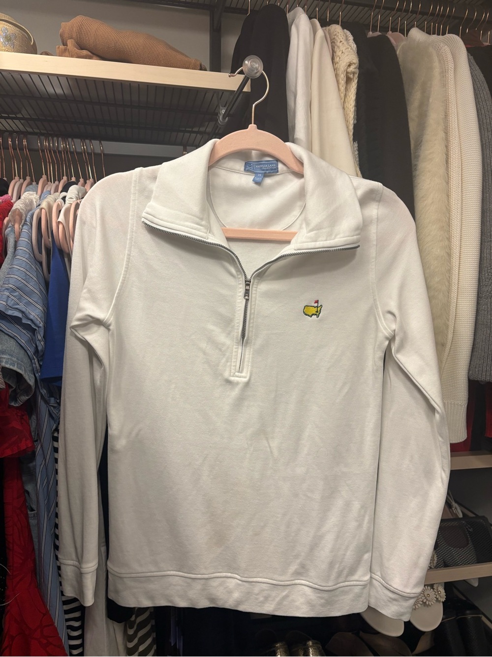Official MASTERS White Half-Zip Pullover